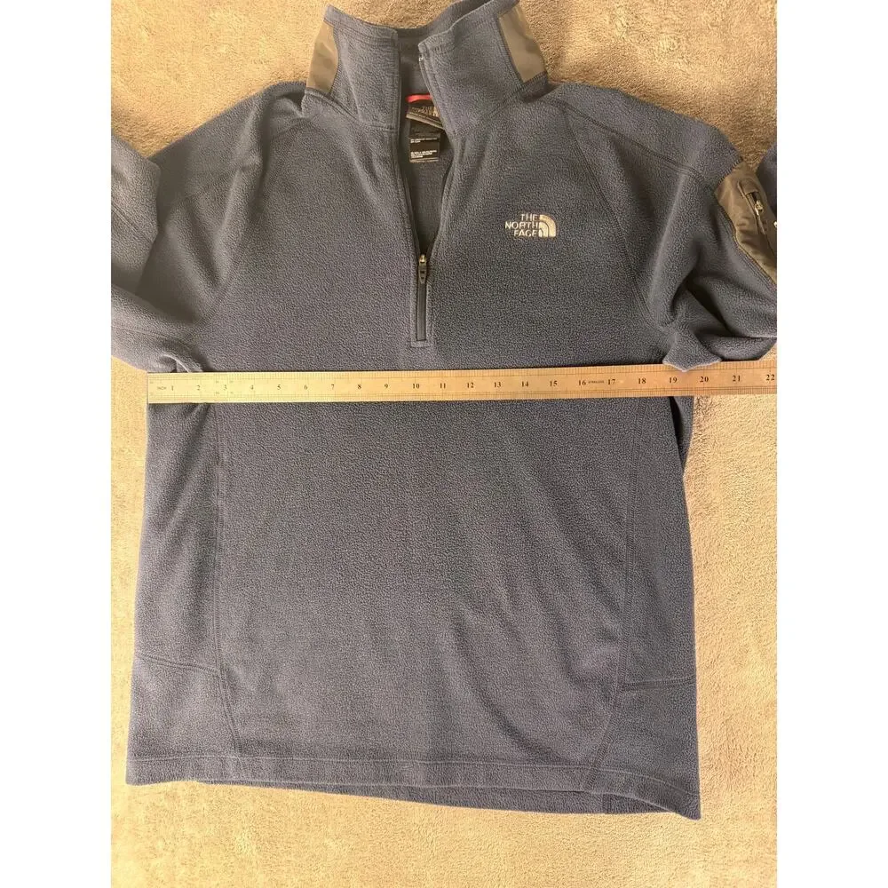 the north face men’s m flashdry fleece 1/4 zip pullover navy blue
